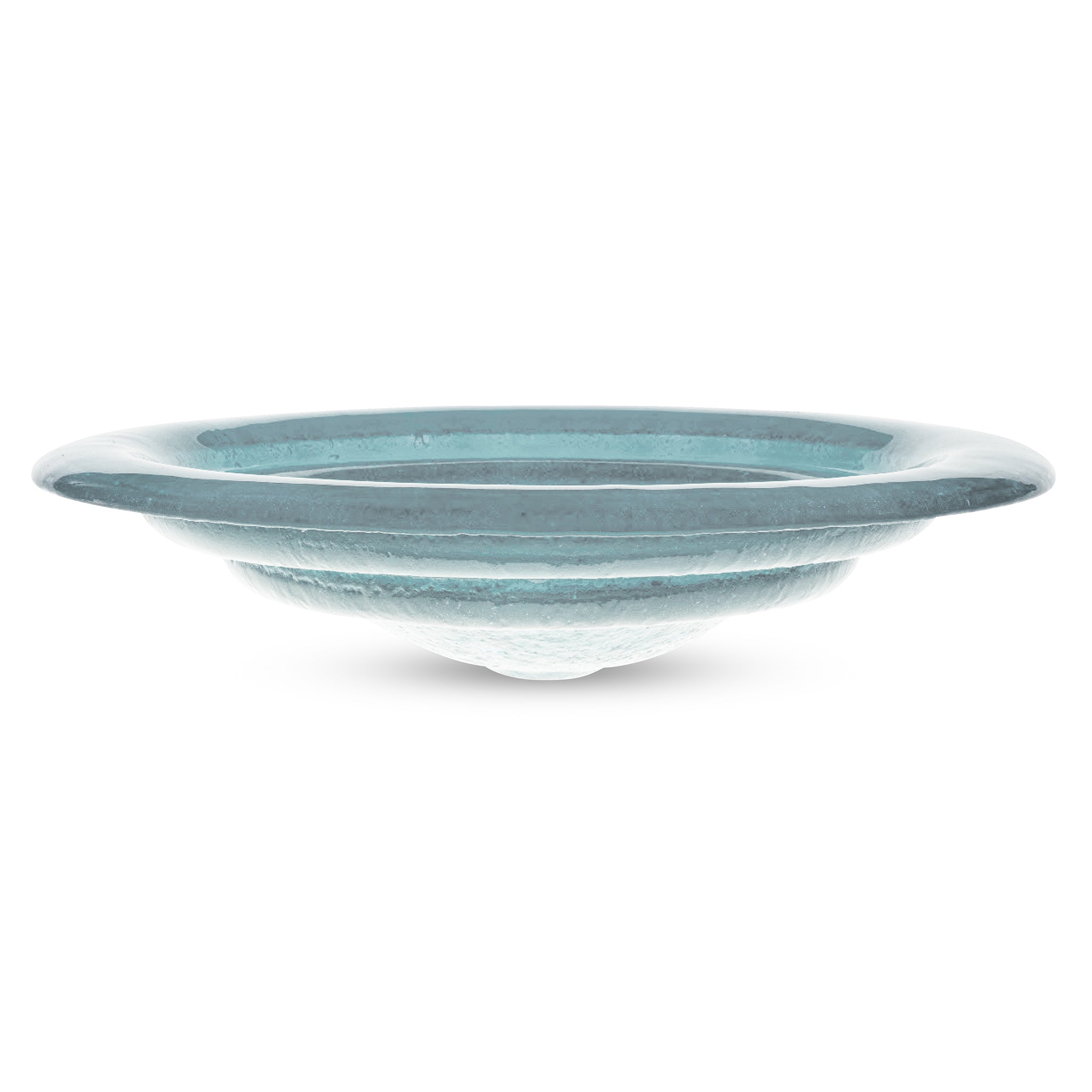 LAS053 Glass Semi-recessed Round Vessel Sink Bathroom