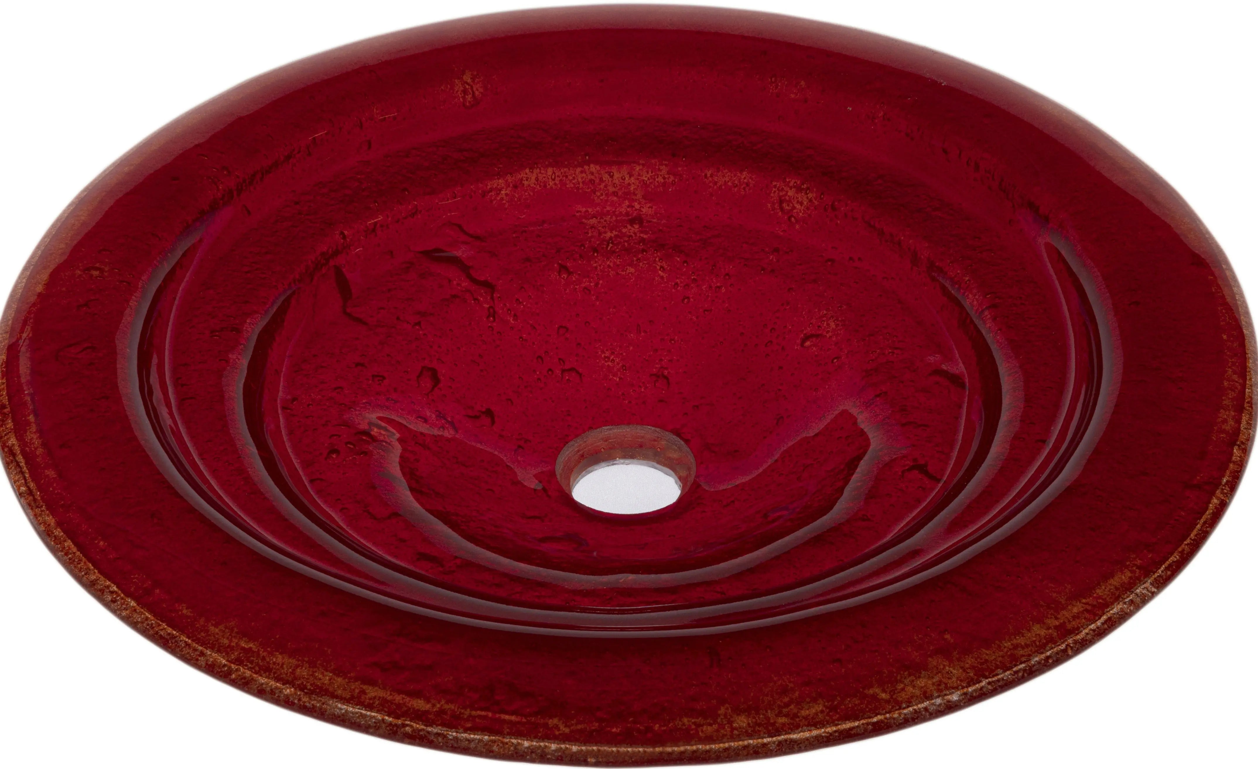 LAS053 Glass Semi-Recessed Vessel Sink - Premium Handcrafted Basin VERRE GALLERY by Renaissance Glassworks Inc