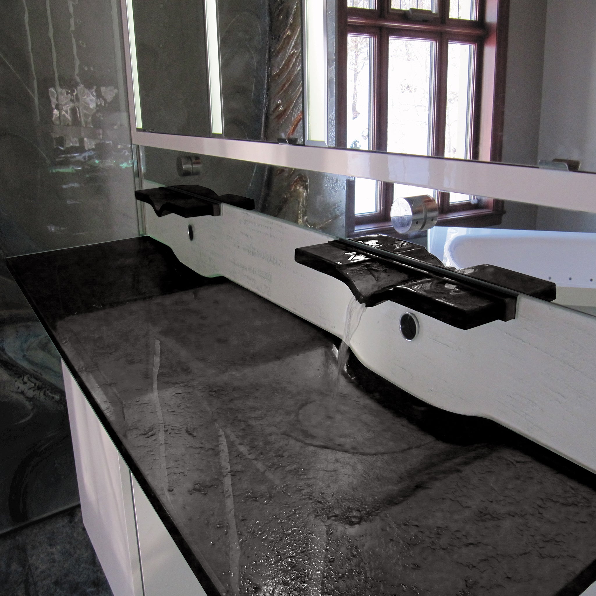 LAS074.2 ’’LA Source duo’’  Sleek Rectangular Wash Basin