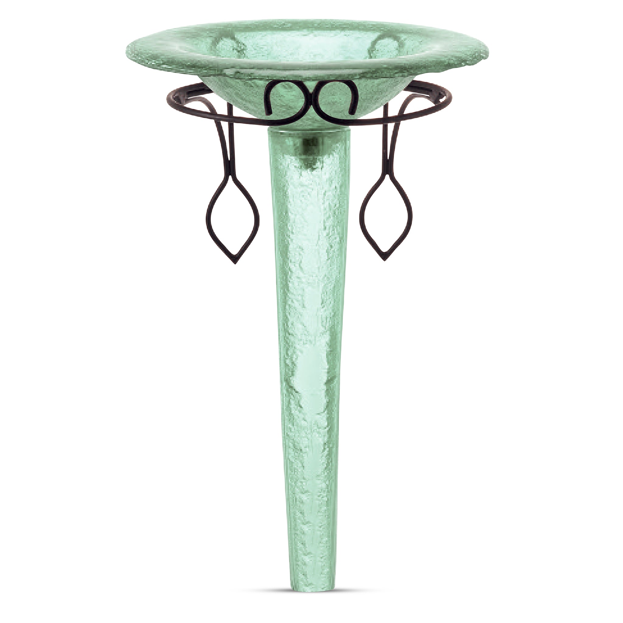 LAS101 Round Basin on Small Pedestal with Wrought Iron Support