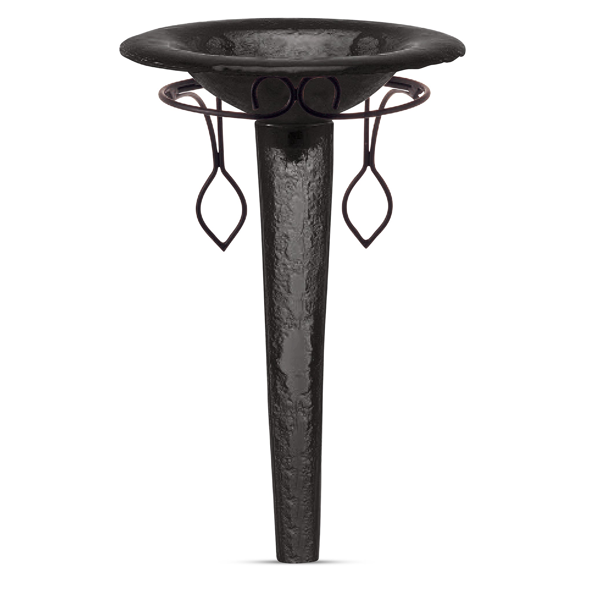 LAS101 Round Basin on Small Pedestal with Wrought Iron Support