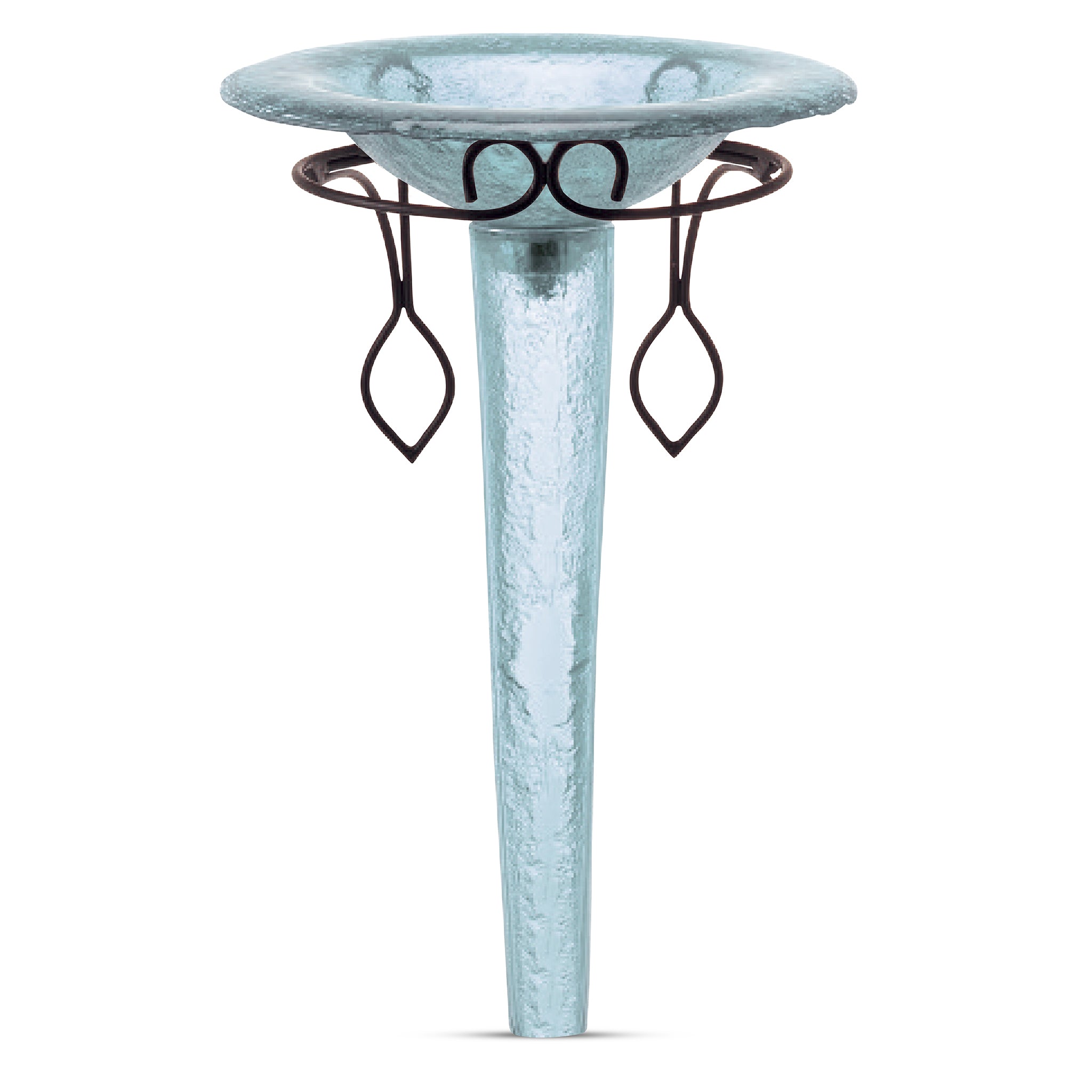 LAS101 Round Basin on Small Pedestal with Wrought Iron Support