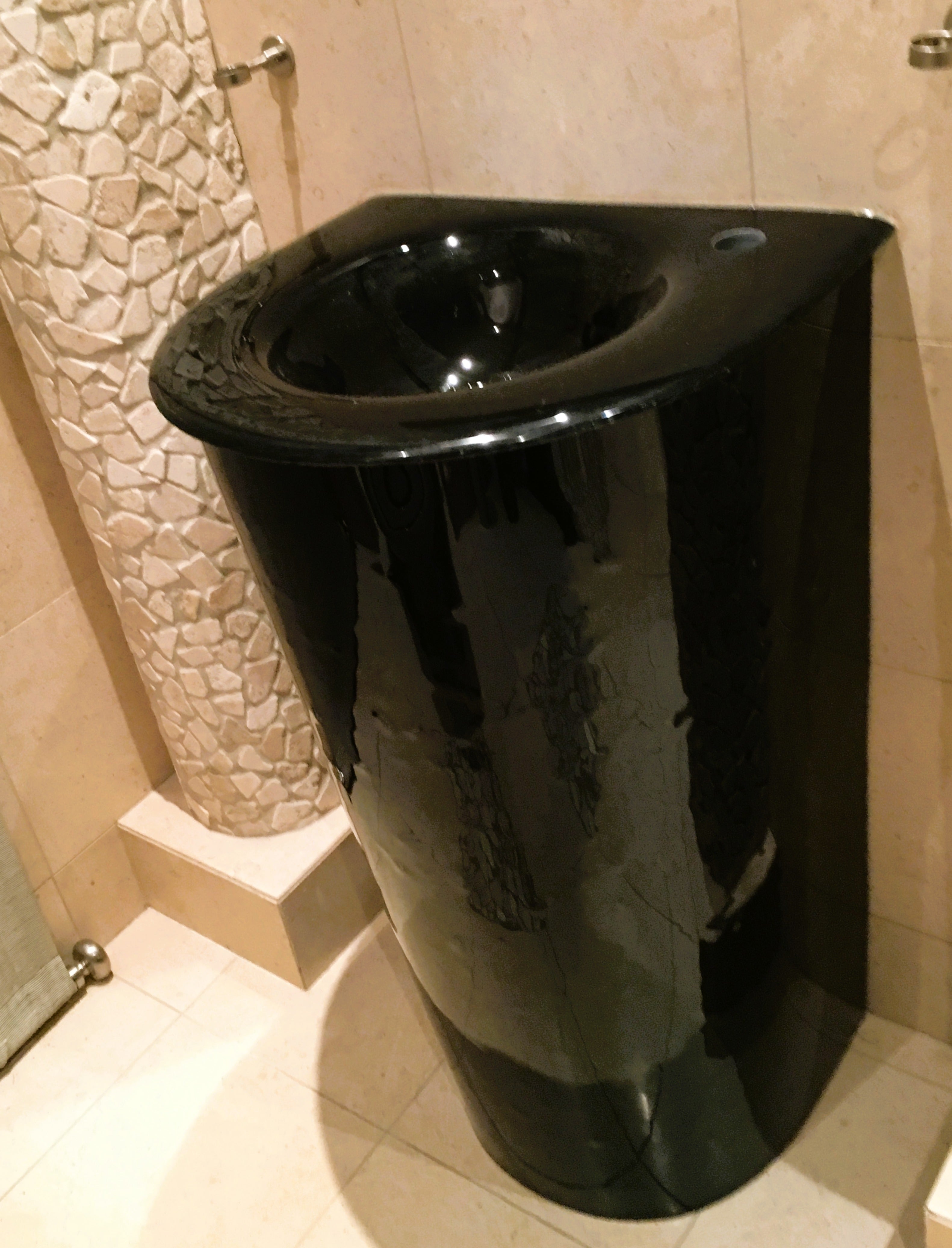 The Florentine - Glass Round Basin on Shaped Integral Countertop large taper Pedestal (LAS125) VERRE GALLERY by Renaissance Glassworks Inc