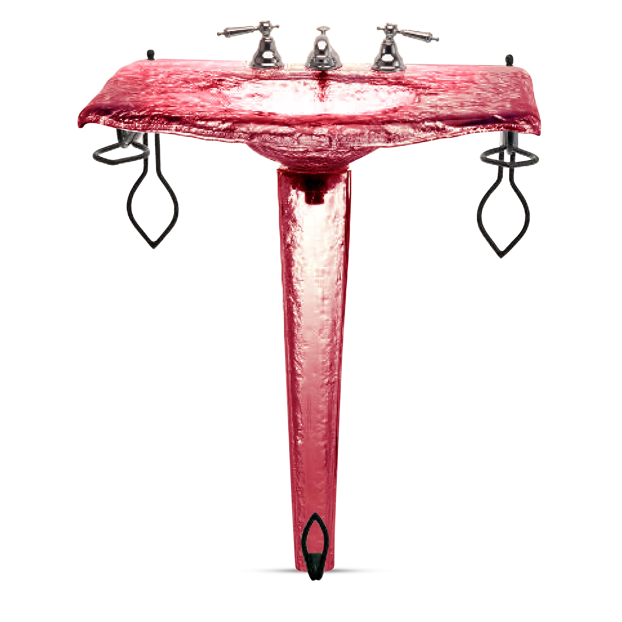LAS301 Large Basin on Small Pedestal with Wrought