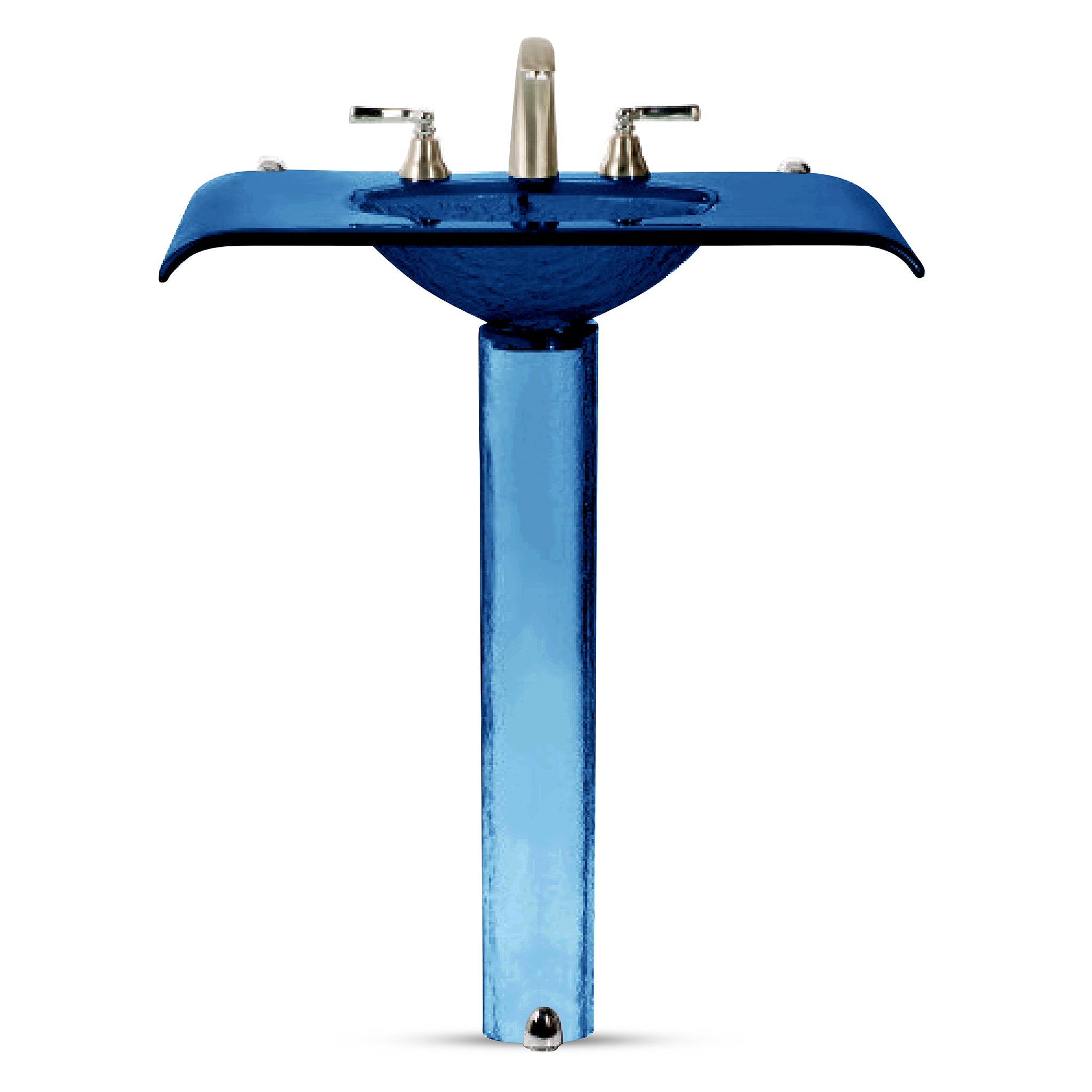 LAS310 Curved Countertop with Integrated Basin on Round Pedestal