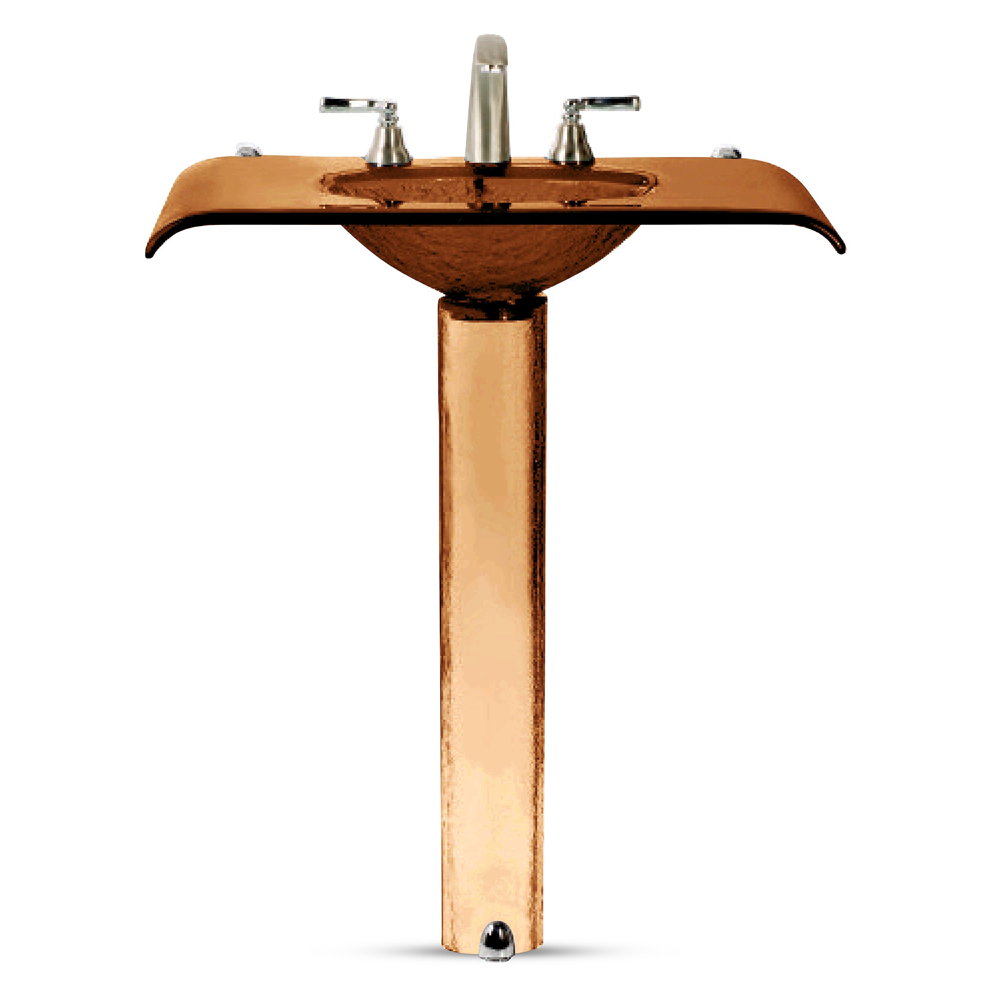LAS310 Curved Countertop with Integrated Basin on Round Pedestal