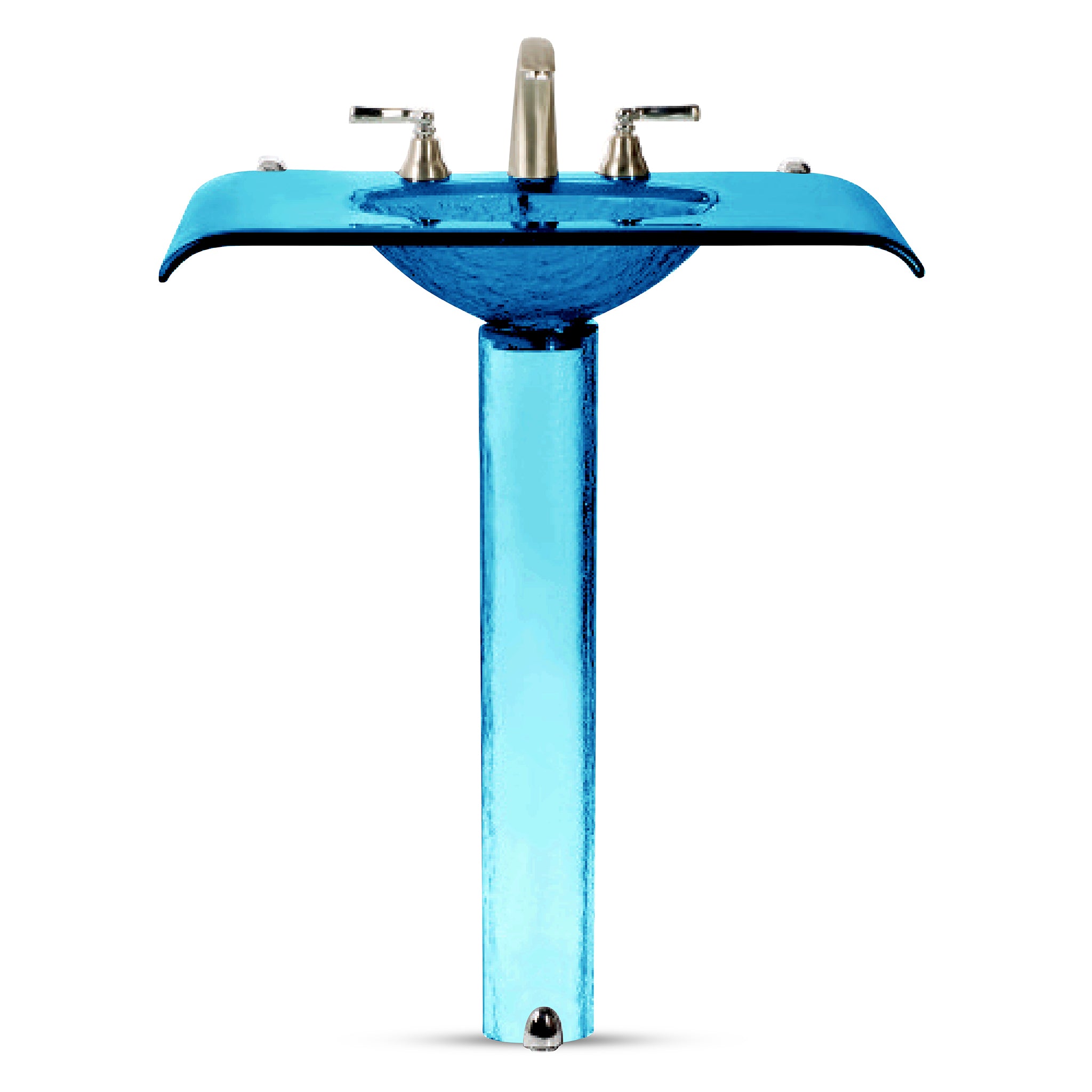 LAS310 Curved Countertop with Integrated Basin on Round Pedestal
