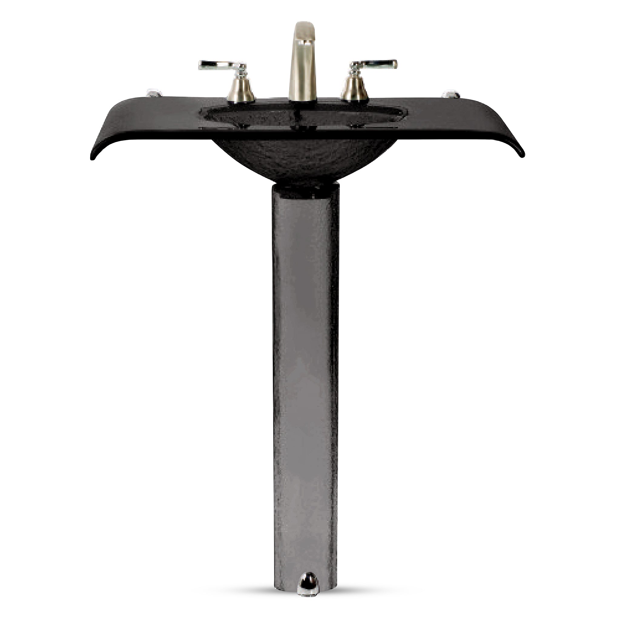 LAS310 Curved Countertop with Integrated Basin on Round Pedestal