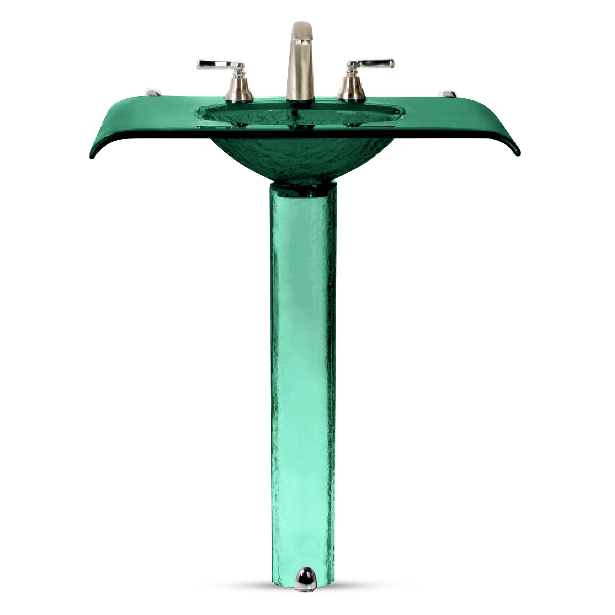 LAS310 Curved Countertop with Integrated Basin on Round Pedestal