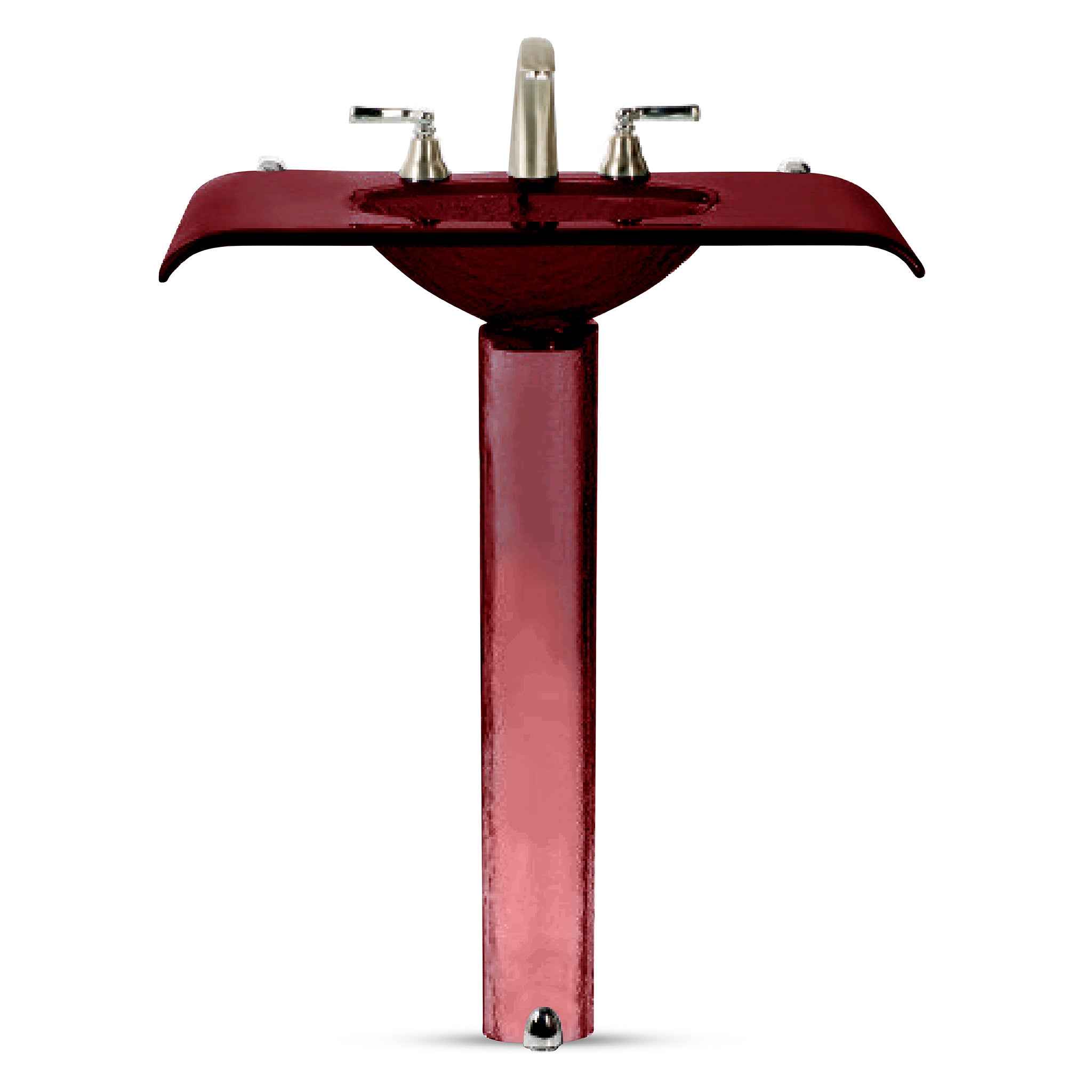 LAS310 Curved Countertop with Integrated Basin on Round Pedestal
