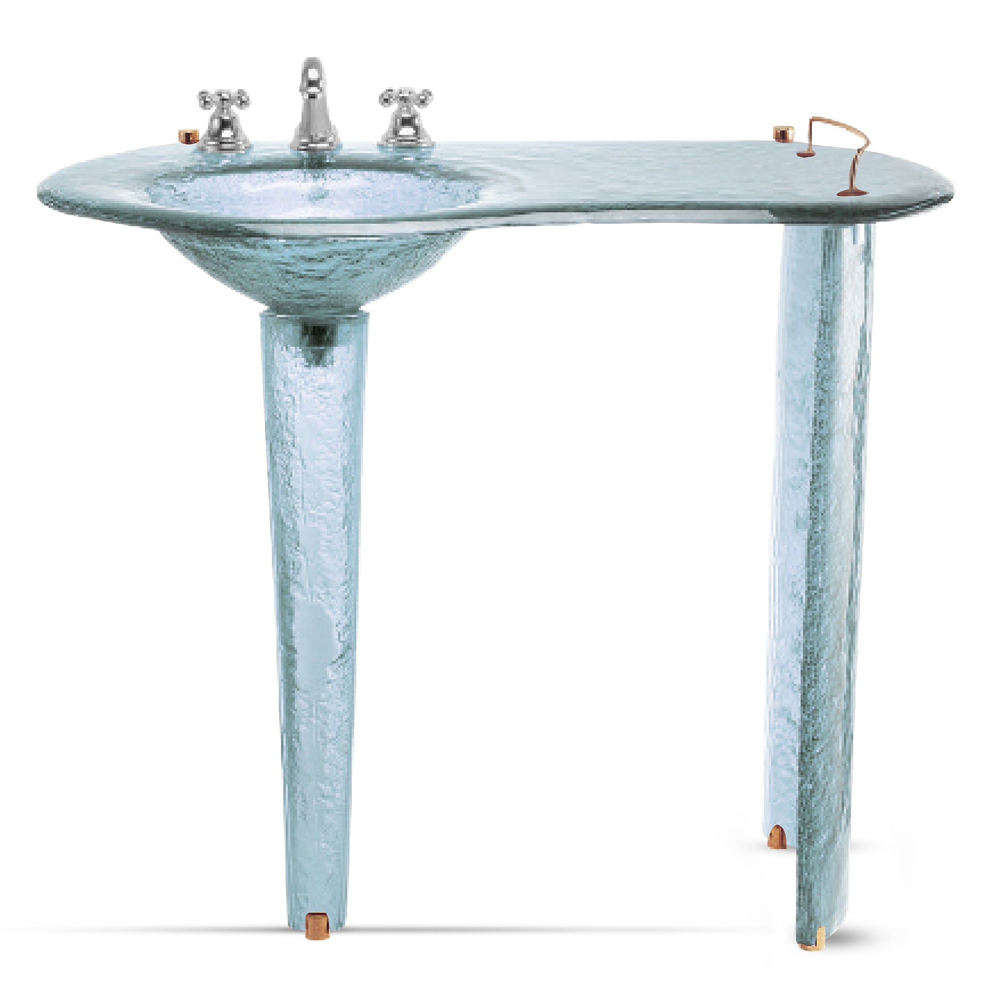 LAS500 3/4’’ (18mm) Thick Countertop with Integrated Basin on Small Pedestal with Console