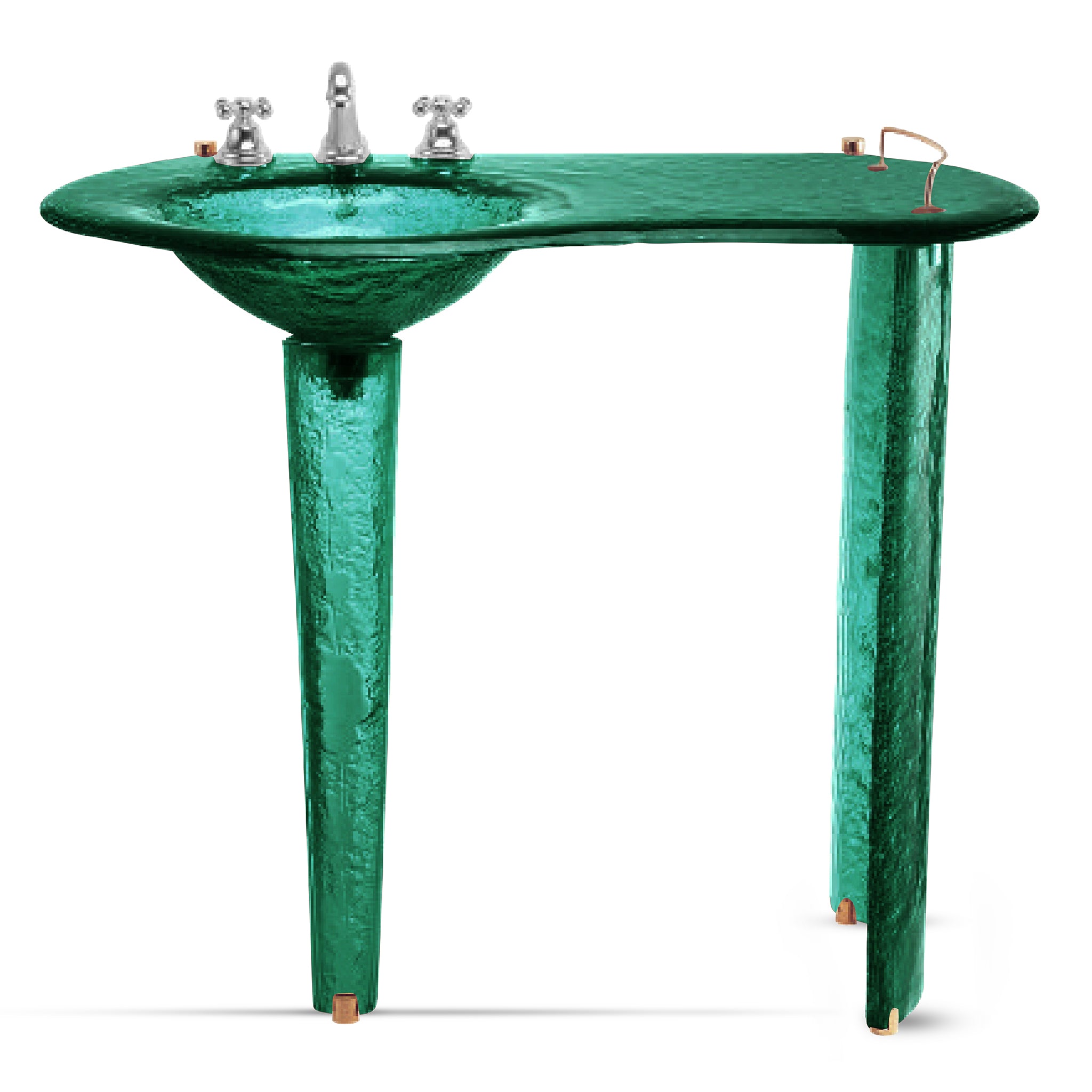 LAS501 3/4’’ (18mm) Thick Countertop with Integrated Basin on Small Pedestal with Console