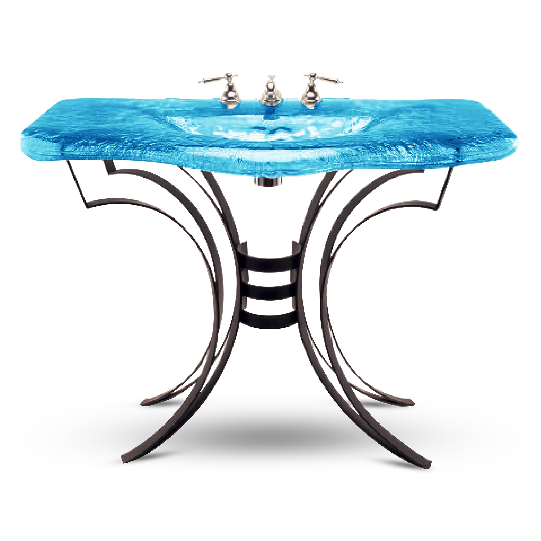 LAS600 1’’ (24mm) Thick Large Basin with Wrought Iron Vanity
