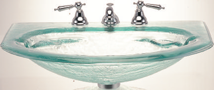 The Séraphine — Semi-Cassa Glass Basin (LAS210) VERRE GALLERY by Renaissance Glassworks Inc